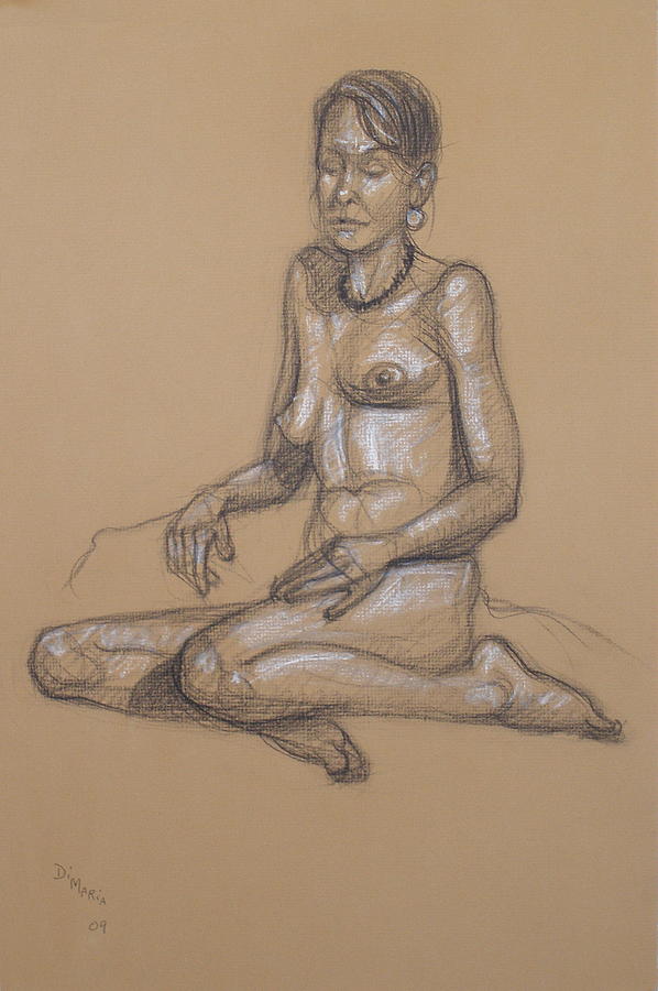 Seated Nude 7 Drawing by Donelli  DiMaria