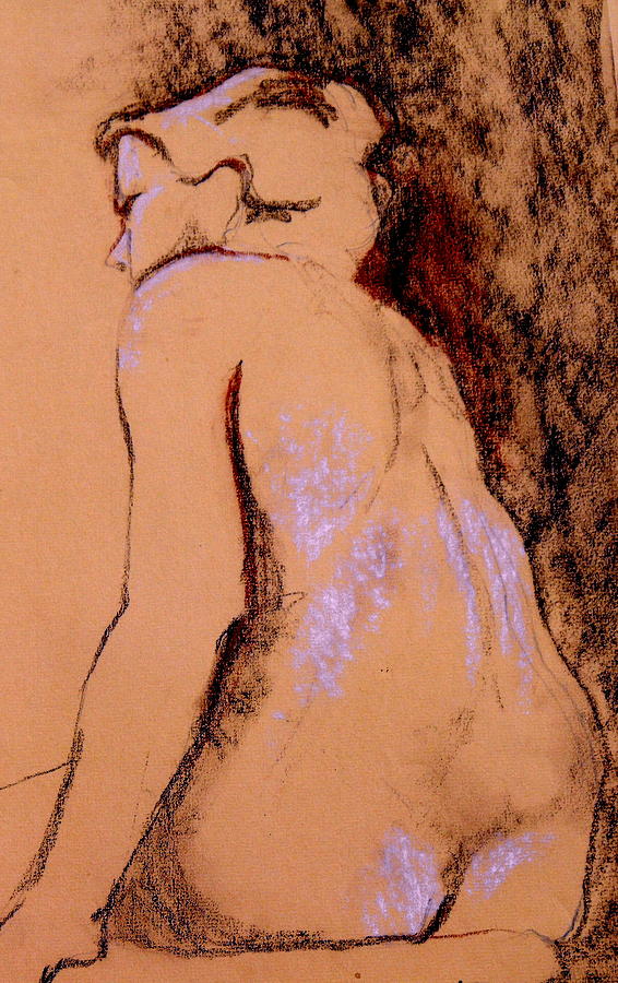 Nude Drawing - Seated Nude by Ruth Mabee