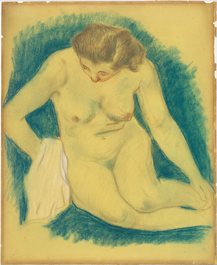Paul Gauguin Drawing - Seated Nude Seen From Above by Paul Gauguin
