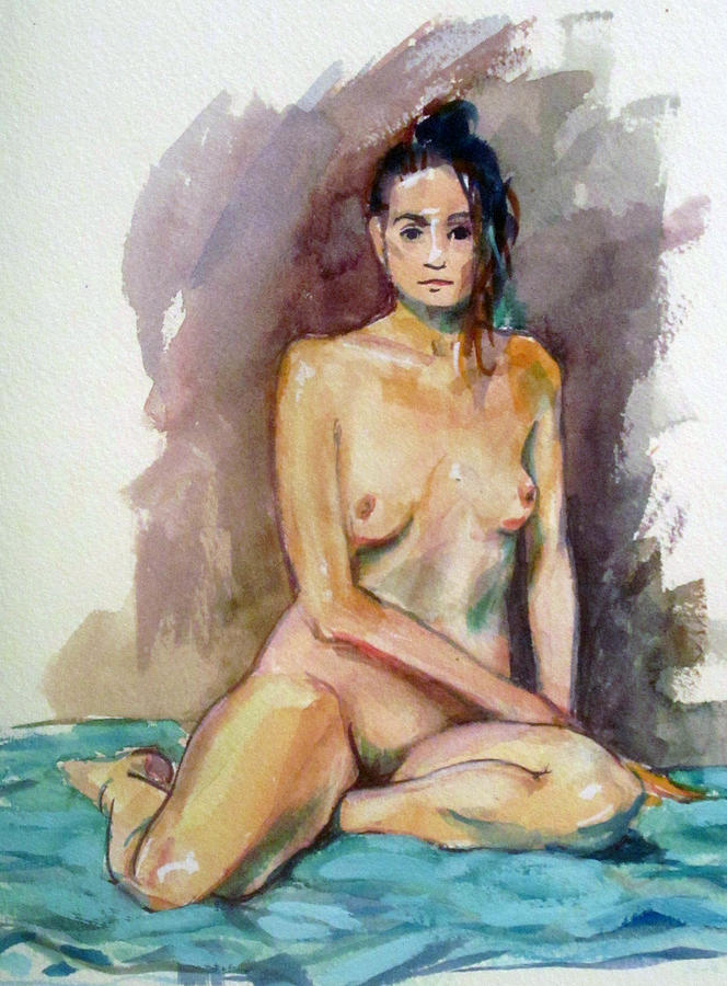 Seated Nude Straight On Painting by Mark Lunde