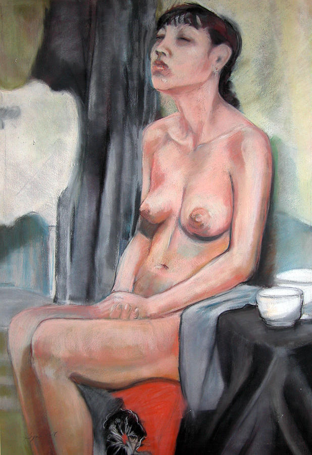 Seated Nude Painting by Synnove Pettersen