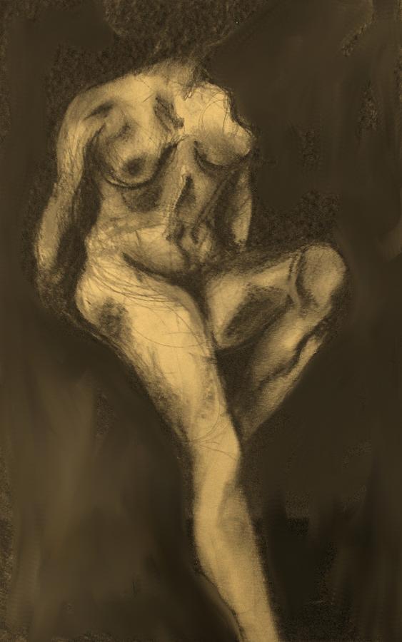 Seated Pose Drawing by Ian  MacDonald