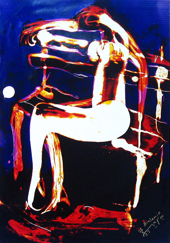 Libyan Artist Painting - Seated Woman No2 by MBL Binlamin