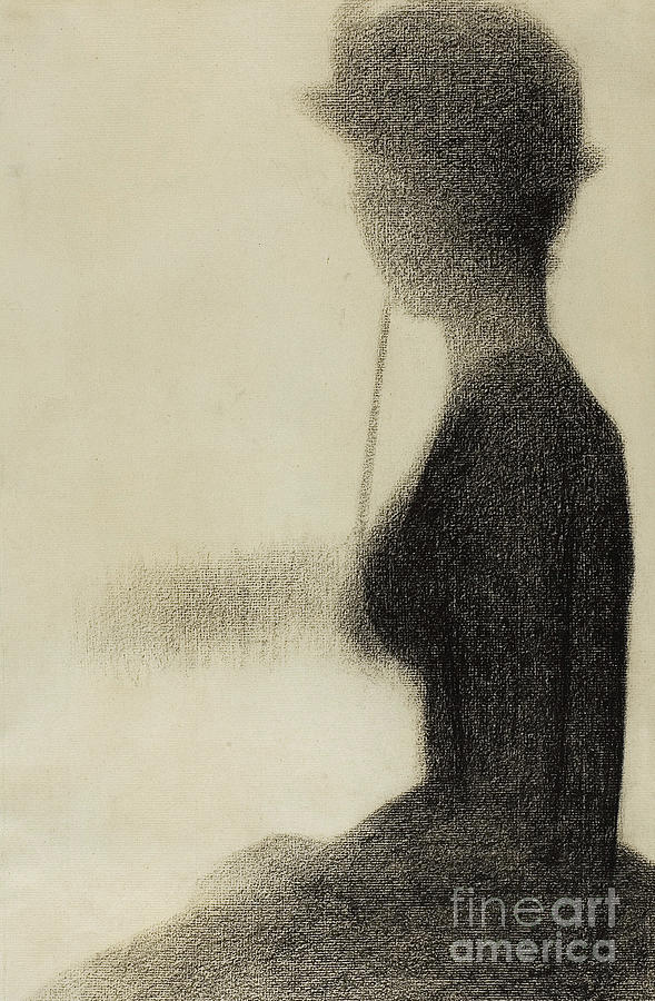Georges Pierre Seurat Drawing - Seated Woman with a Parasol  by Georges Pierre Seurat