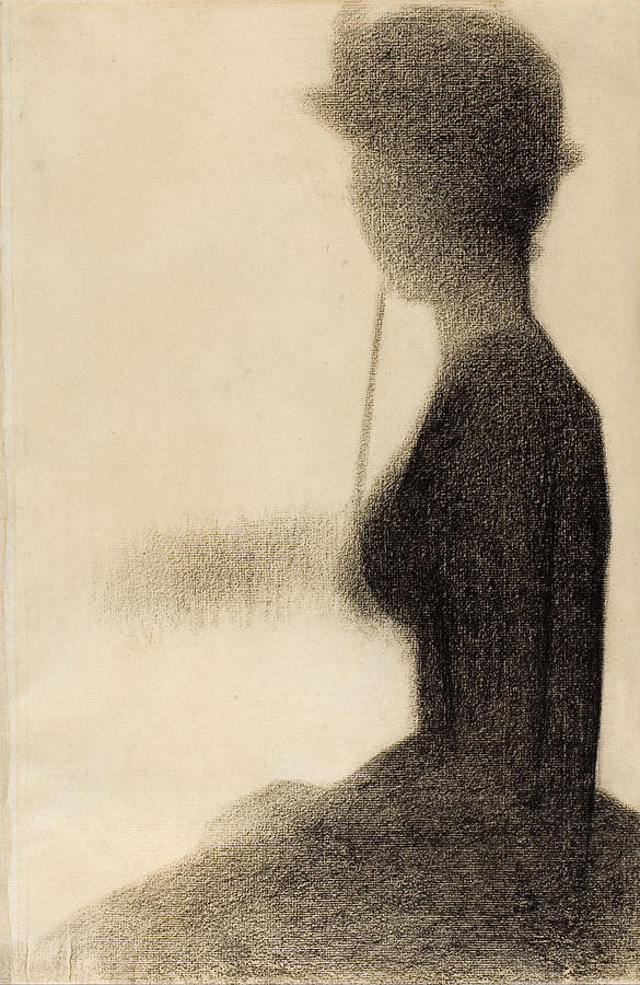 Seated Woman with a Parasol. Study for La Grande Jatte Drawing by Georges Seurat