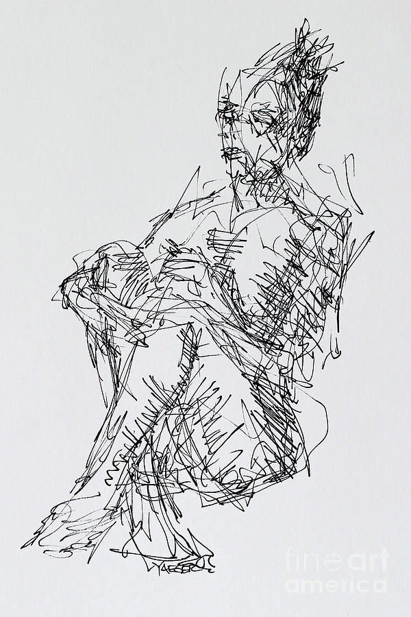Seated Woman with Legs Crossed Drawing by Robert Yaeger | Fine Art America