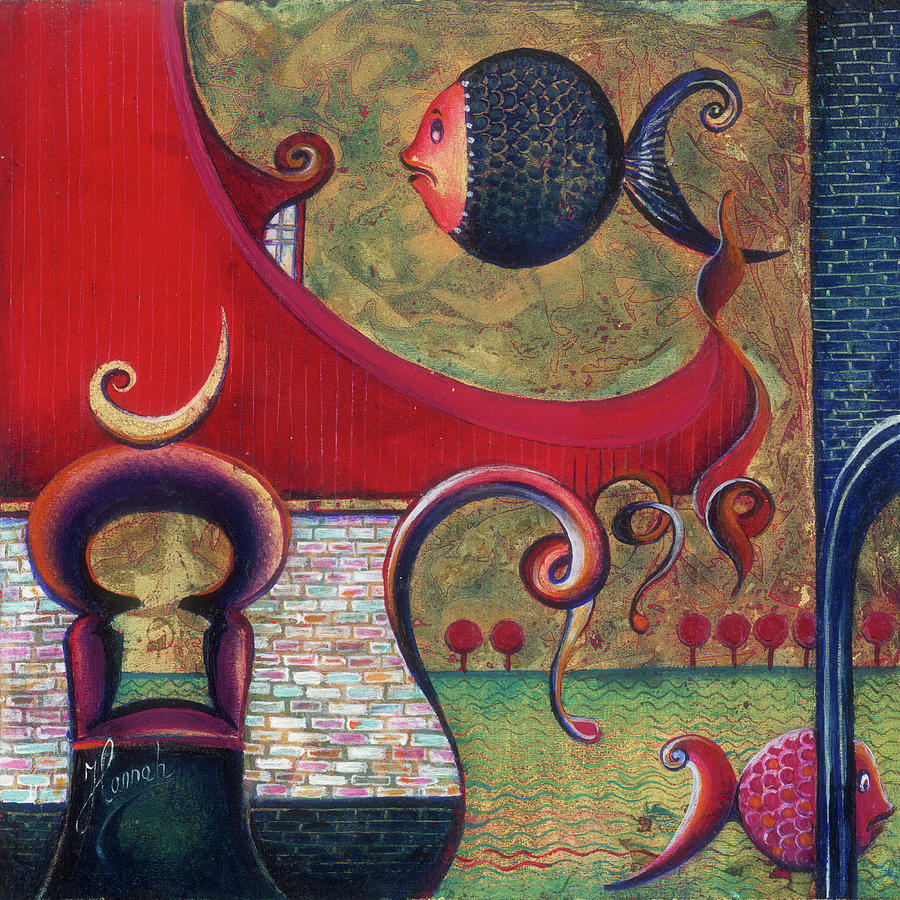 Fish Painting - Seatime by Anna Ewa Miarczynska Fish Painting - Seatime by Anna Ewa Miarczynska