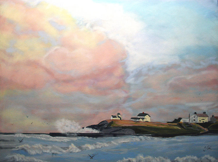 Seascape Painting - Seaton Sluice. by John Cox