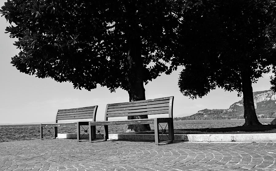 Seats Beside Lake Garda Photograph