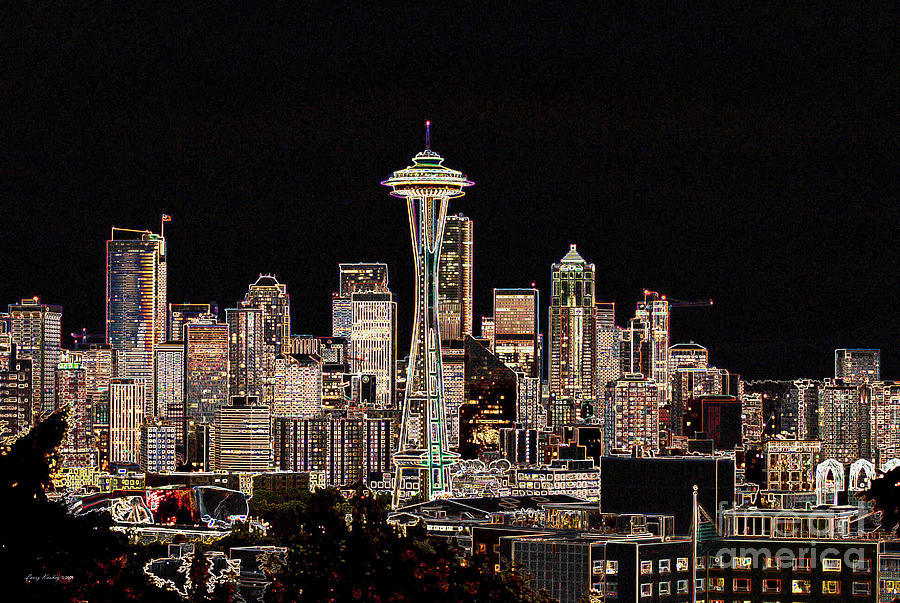 Seattle a Glow Photograph by Larry Keahey