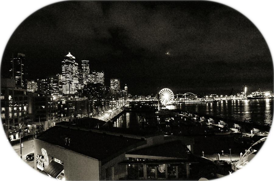 Seattle At Night Photograph by Aparna Tandon