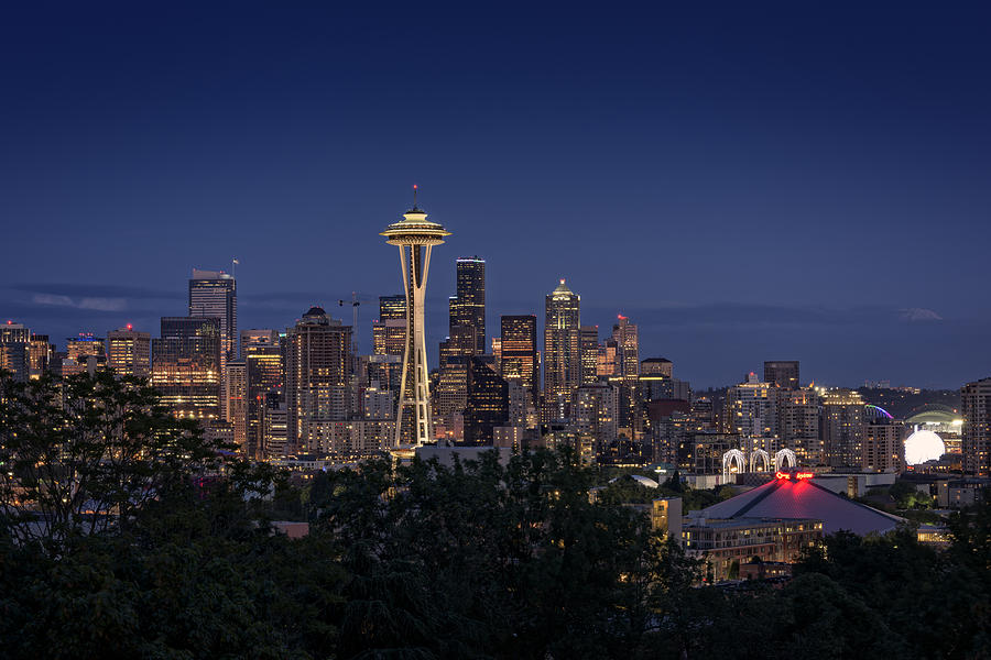 Seattle Photograph - Seattle At Night by Rick Berk