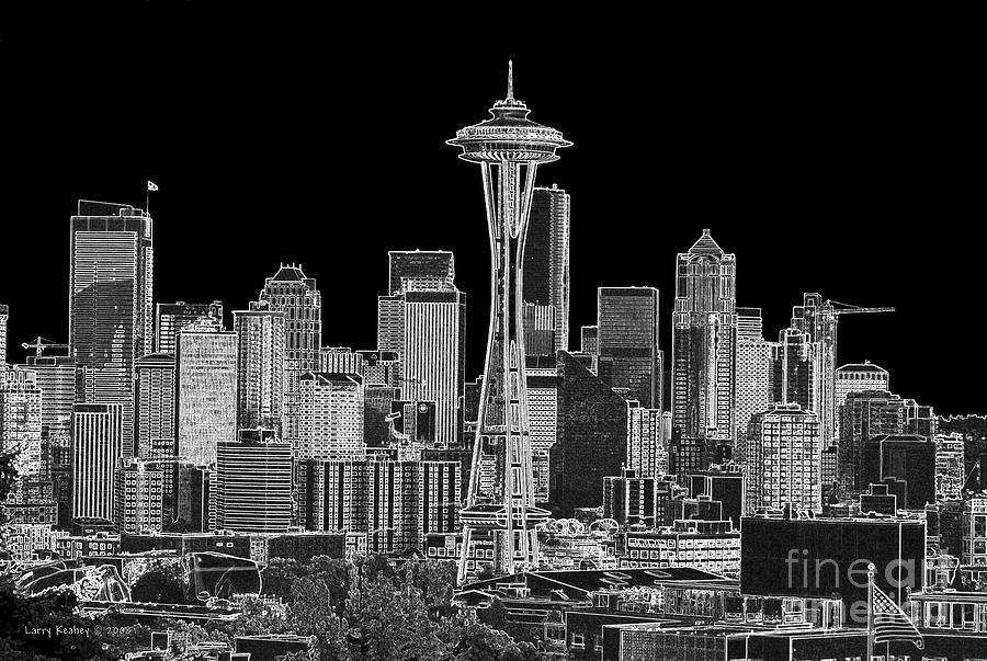 Seattle Black and White Photograph by Larry Keahey