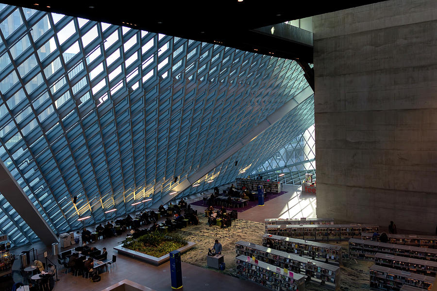 Seattle Central Library Main Hall,USA 2. Photograph by Andrew Kim ...