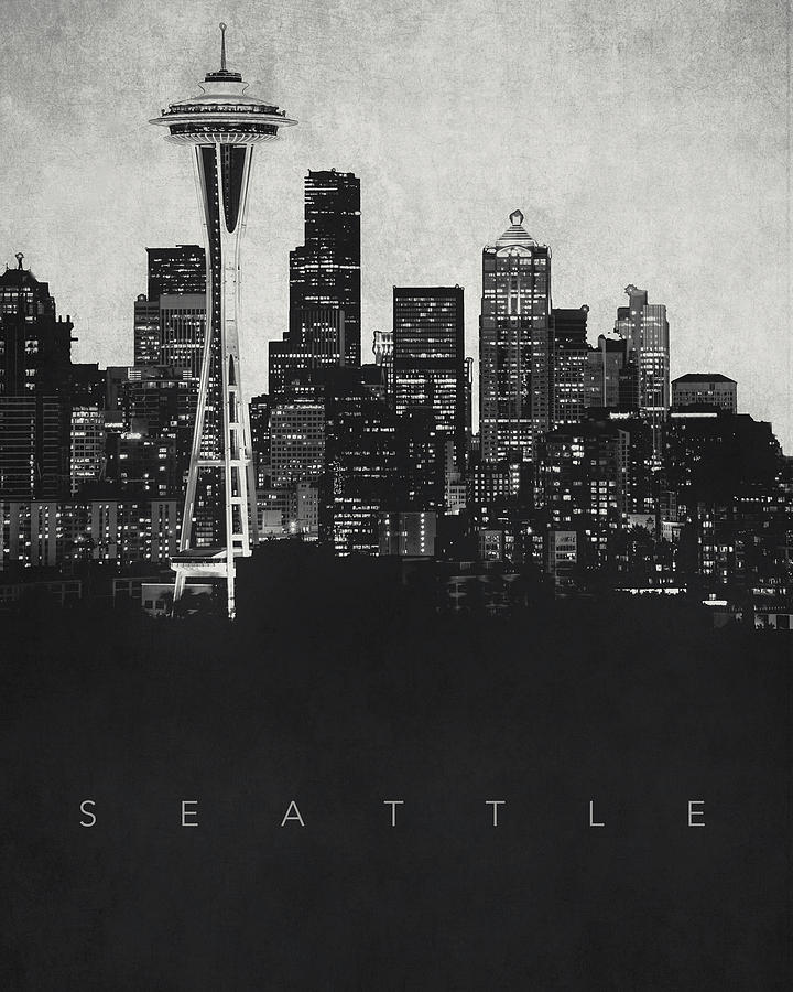 Seattle City Skyline - Space Needle Digital Art by World Art Prints And ...