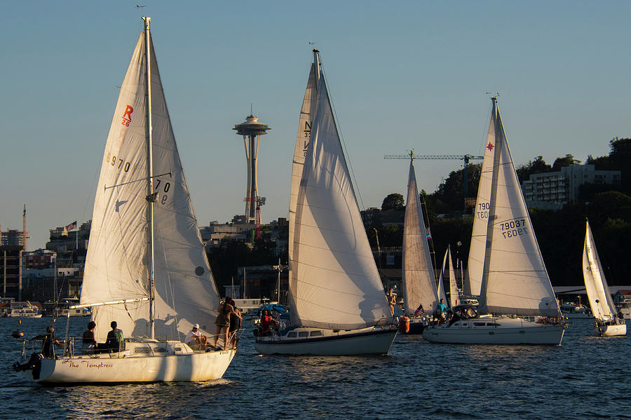 Seattle Duck Dodge Sailing Races Photograph by Matt McDonald