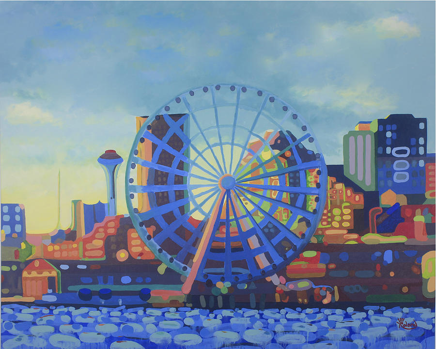 City Scene Painting - Seattle in Color  by Tracy Roland