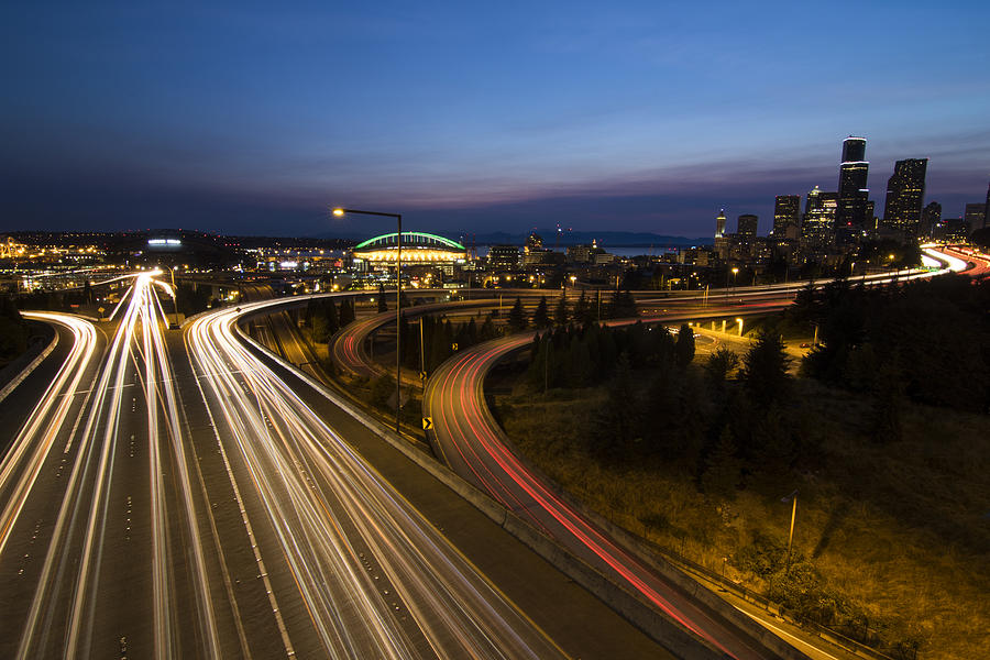 Seattle Lights Cityscape  Photograph by Matt McDonald