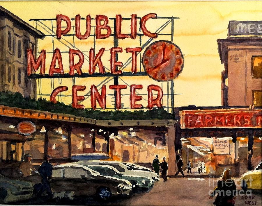Seattle Market Painting by John West