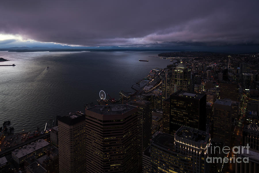 Seattle Night Skies Photograph by Mike Reid