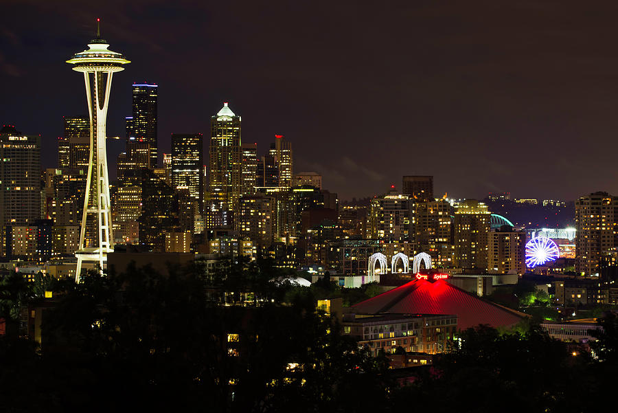 Seattle Nightscape 2 Photograph by Paul Riedinger