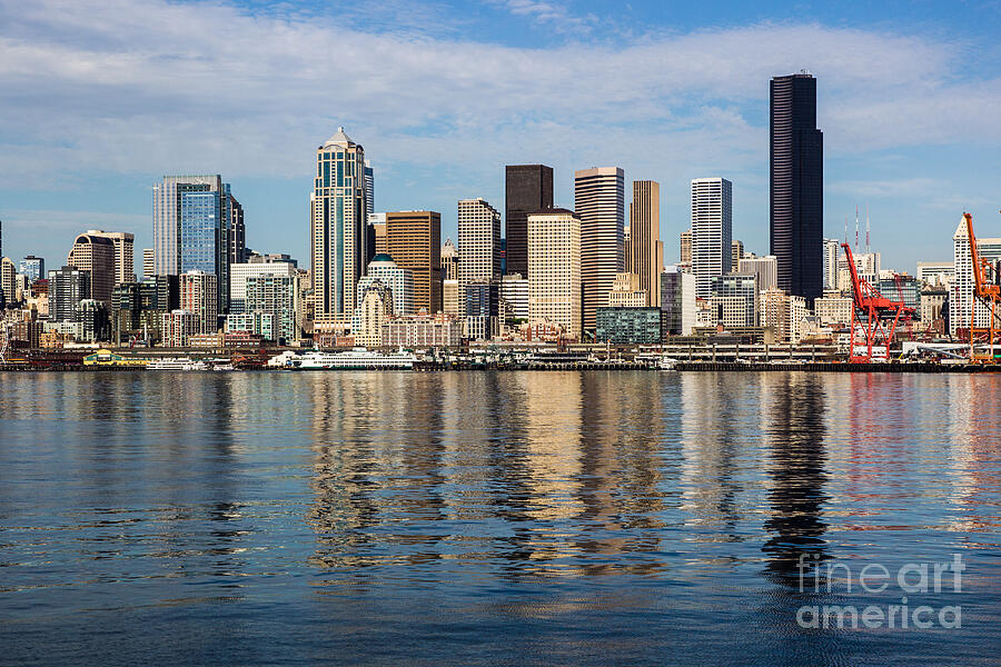 Seattle Reflection Photograph by Suzanne Luft