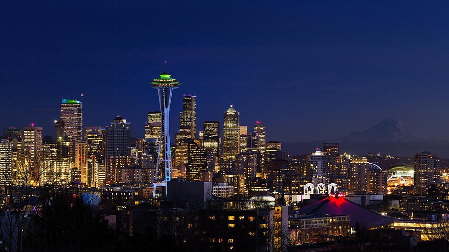 Seattle Seahawks Space Needle Photograph by Mary Jo Allen