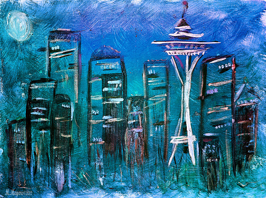 Seattle Mixed Media - Seattle Skyline 2 by Melisa Meyers