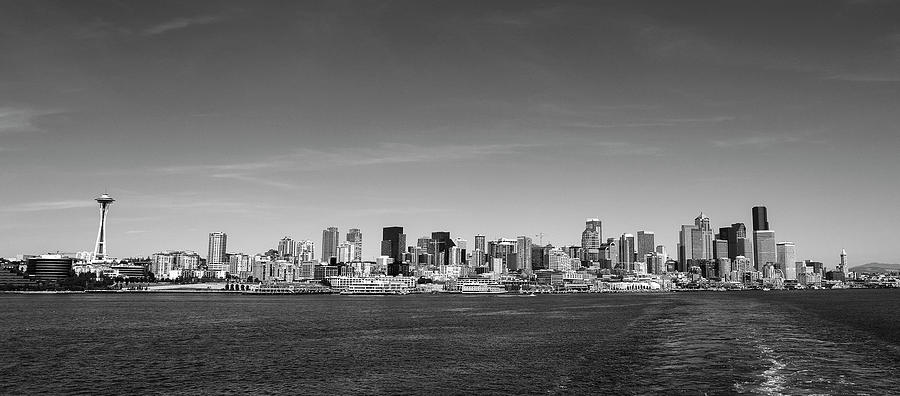 Seattle Skyline Black and White Landscape Photograph by Stephanie ...