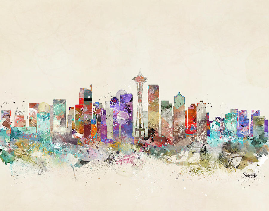 Seattle Painting - Seattle Skyline by Bri Buckley