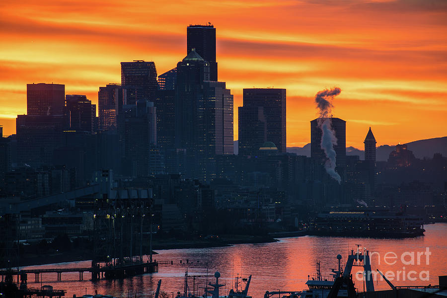 seattle skyline sunrise