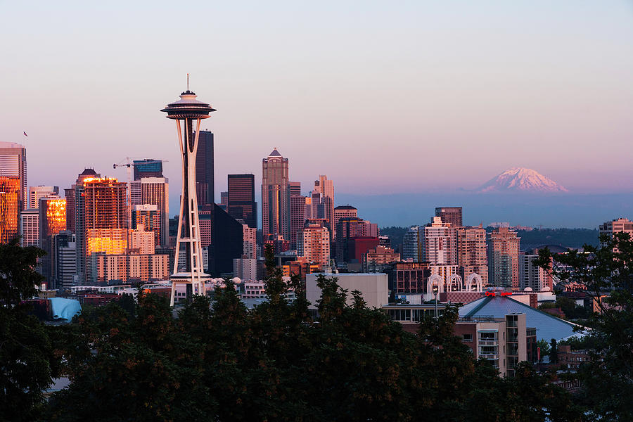 Seattle Skyline Evening Photograph by Scott Cunningham