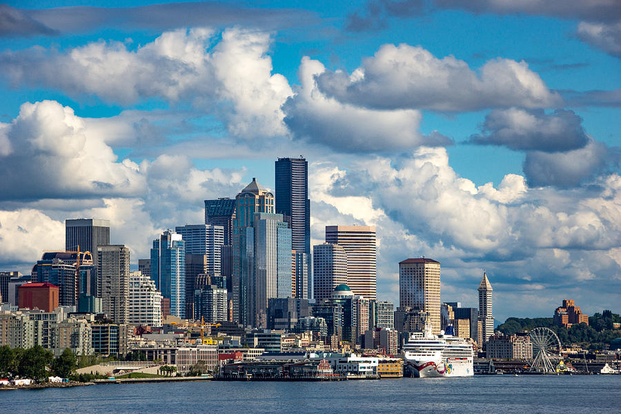 Seattle Skyline in August Photograph by Janis Knight
