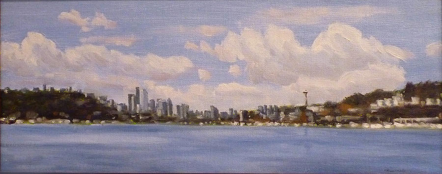 Seattle Skyline Painting by Stan Chraminski