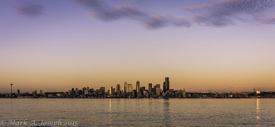 Seattle Skyline Sunset Photograph by Mark Joseph