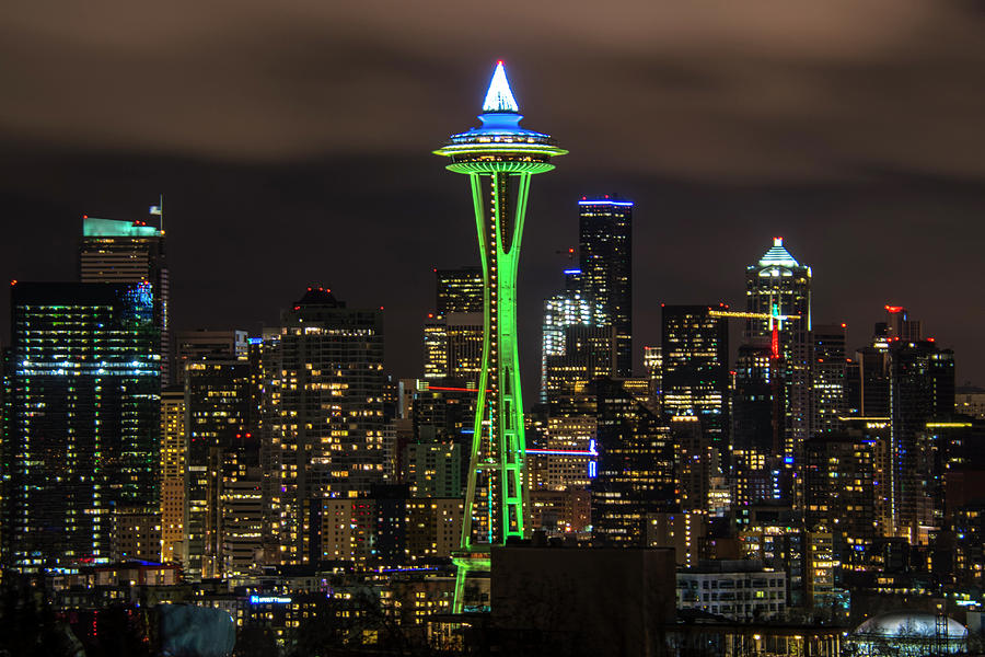 Seattle Sounder Space Needle Photograph by Matt McDonald