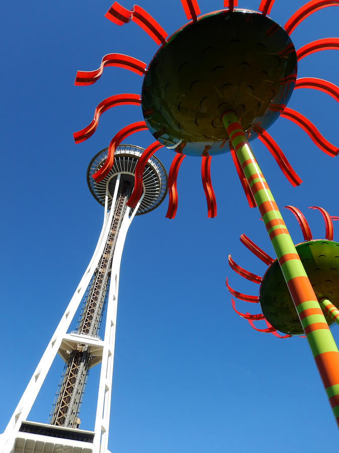 Seattle Space Needle - Flower Tower Photograph by Jani Freimann