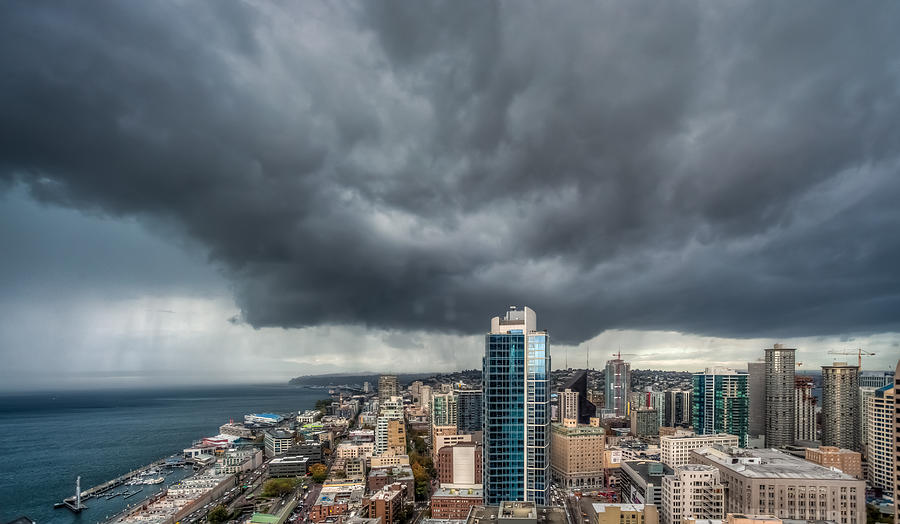 Storm Over Seattle Photograph by Tommy Farnsworth