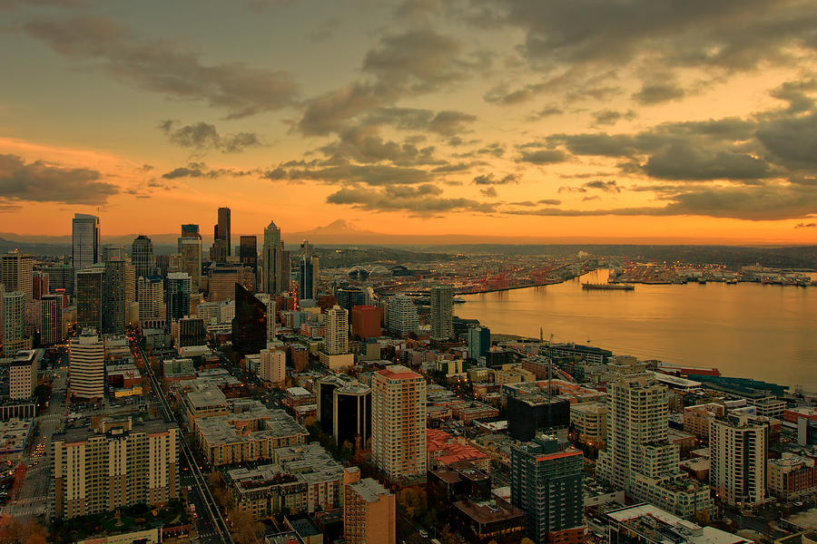 Seattle Sunset Photograph by Dan Mihai