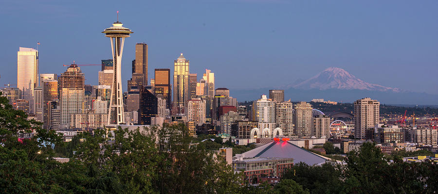 Seattle Sunset Panorama Photograph by Matt McDonald