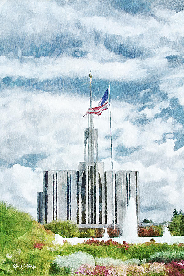 Seattle Temple 1 Painting by Greg Collins