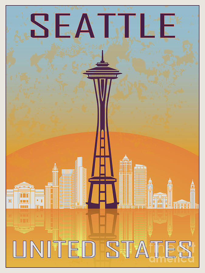 Seattle Vintage Poster Painting by Pablo Romero - Fine Art America