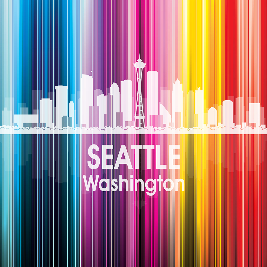 Seattle Digital Art - Seattle WA 2 Squared by Angelina Tamez