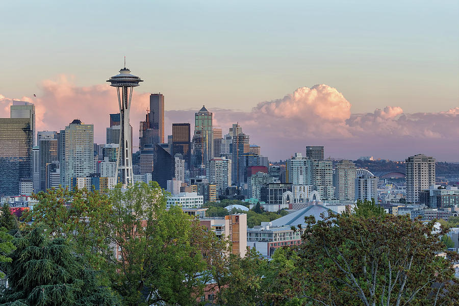 Seattle Photograph - Seattle Washington City Skyline at Sunset by David Gn Seattle Photograph - Seattle Washington City Skyline at Sunset by David Gn