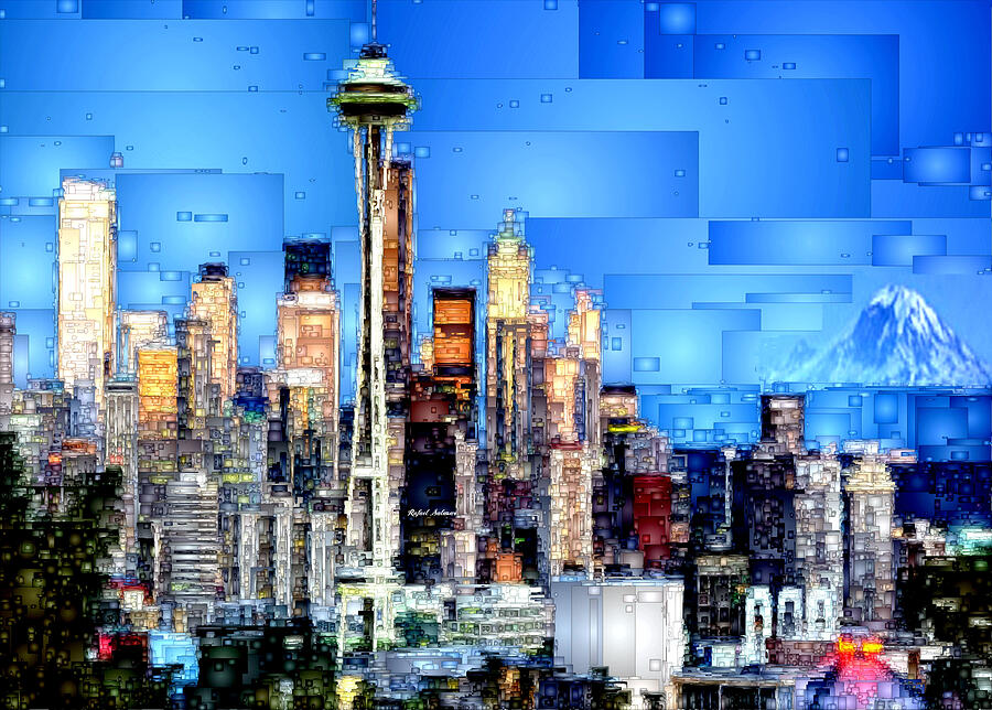 Seattle, Washington Digital Art by Rafael Salazar