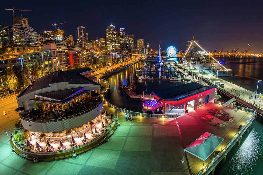Seattle waterfront lights Photograph by Matt McDonald