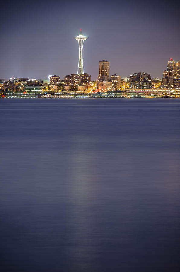 Seattles Space Needle at Night Photograph by Anthony Doudt