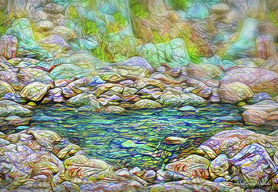 Secluded Stone Pool Digital Art by Joel Bruce Wallach