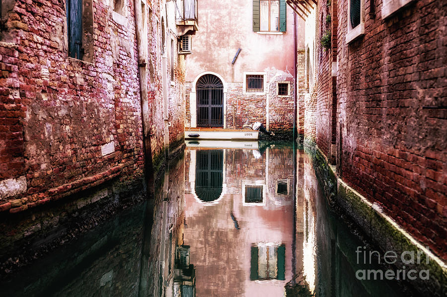 Boat Photograph - Secluded Venice Canal by M G Whittingham