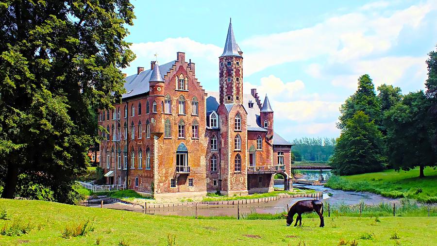 Secluded Wissekerke Castle - Bazel, Belgium Digital Art by Joseph Hendrix